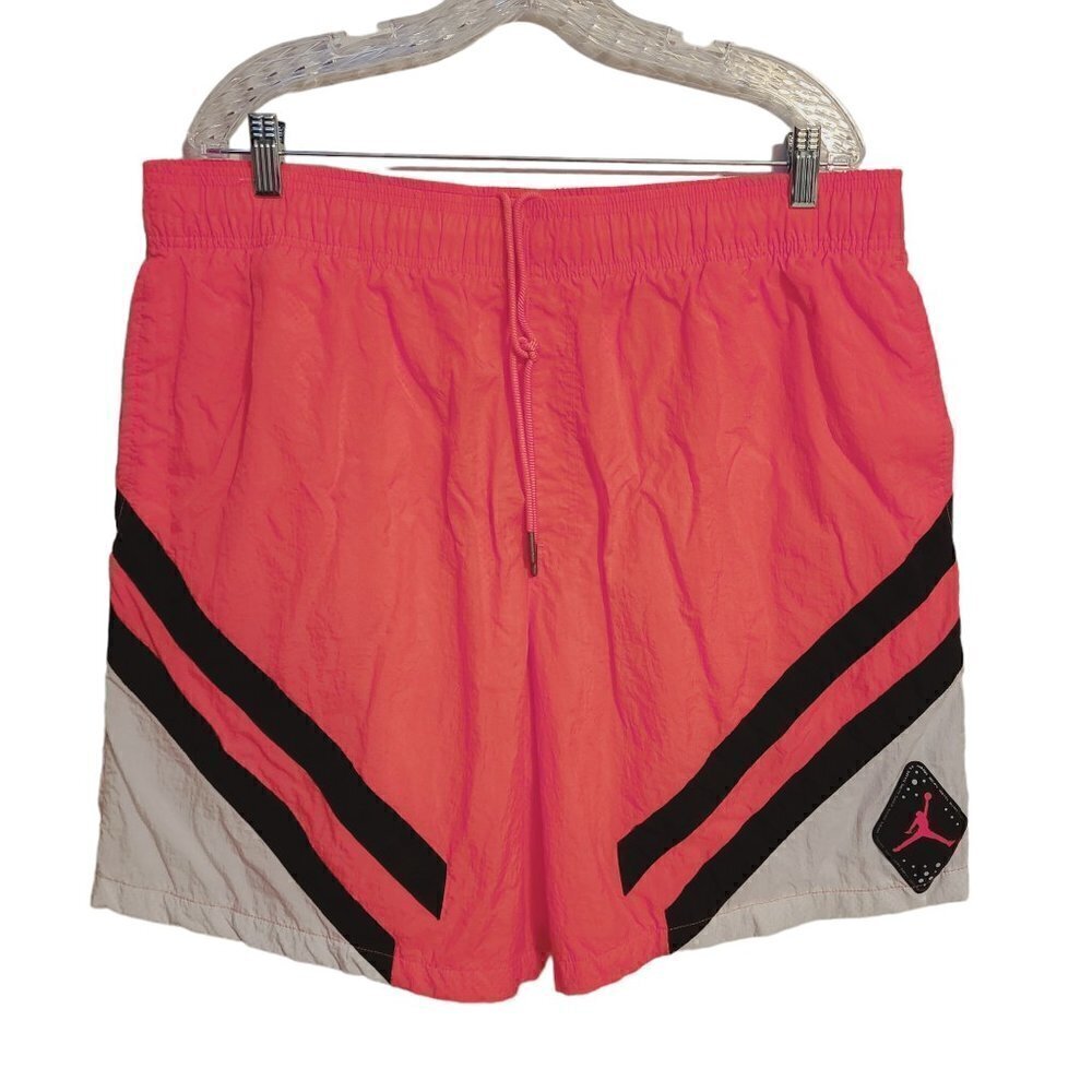 Air Jordan | Men's Retro Pink and Black Colorblock Legacy Swim Shorts (Size 3XL)